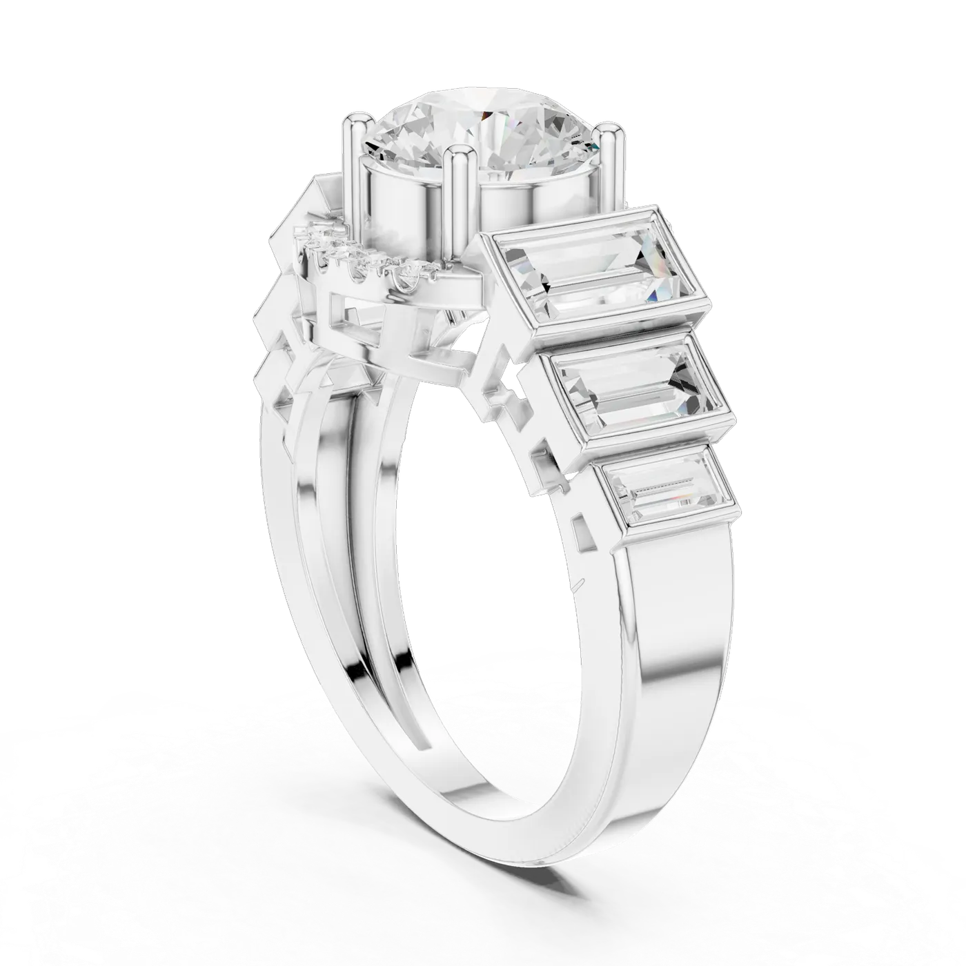 Bague de fiançailles Marguerite 1,92 ct n°4 en or blanc 18 carats, diamant rond, vue 1