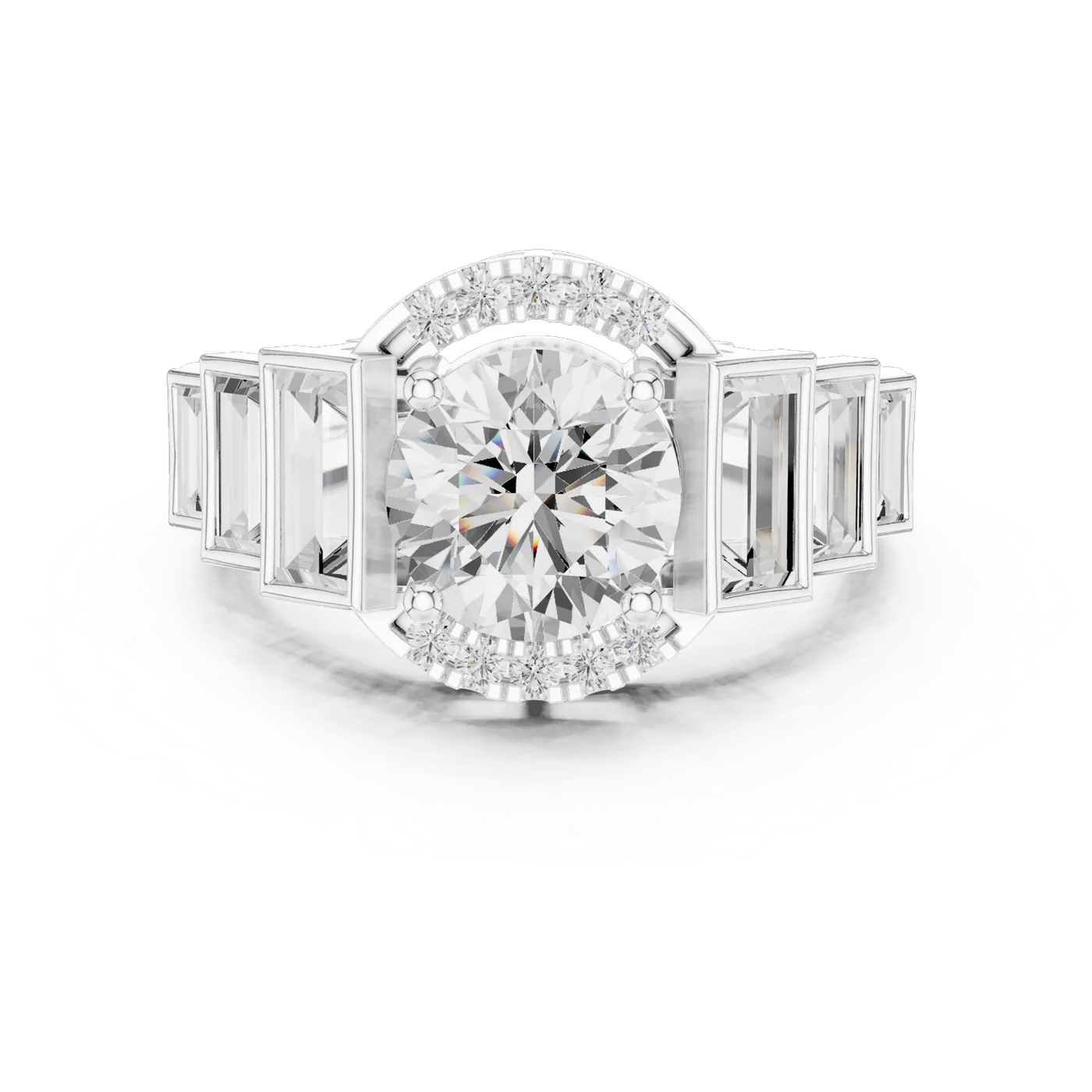 Bague de fiançailles Marguerite 1,92 ct n°4 en or blanc 18 carats, diamant rond, vue 4