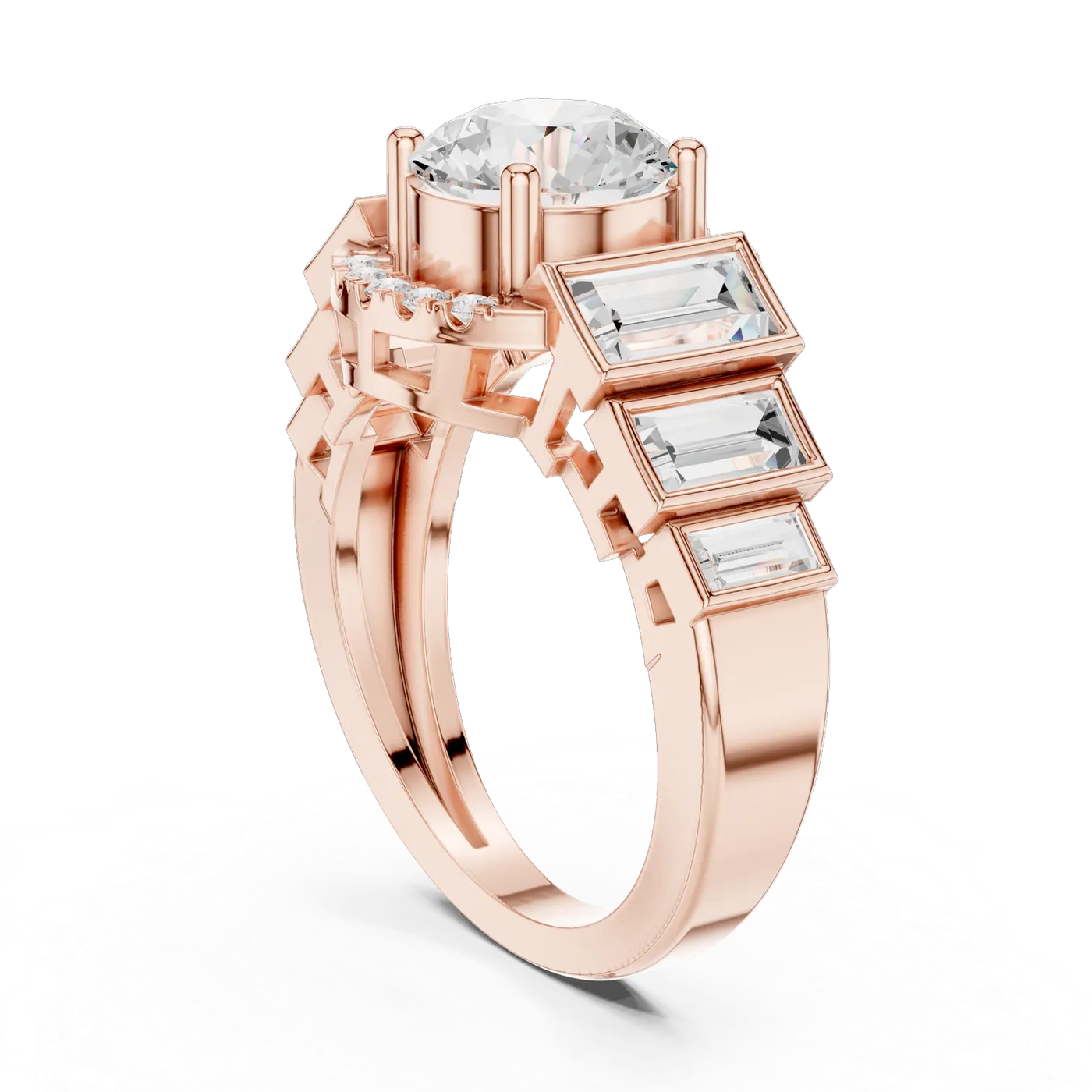 Bague de fiançailles Marguerite 1,92 ct n°4 en or rose 18 carats, diamant rond, vue 1