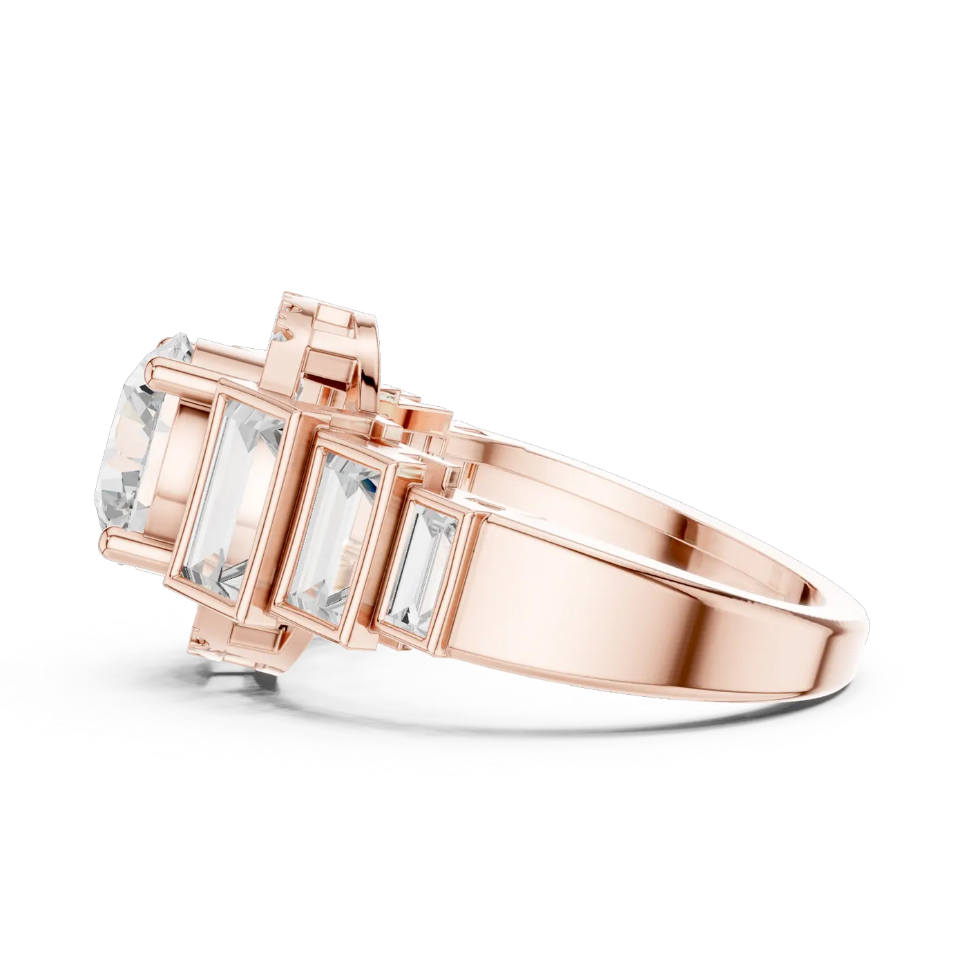 Bague de fiançailles Marguerite 1,92 ct n°4 en or rose 18 carats, diamant rond, vue 3