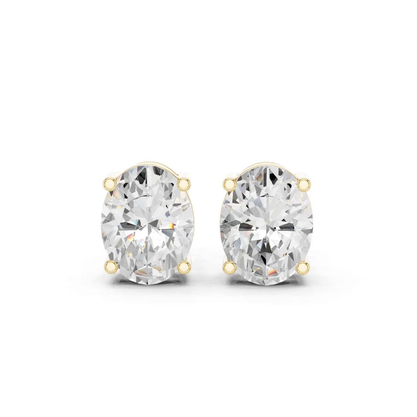 Boucles d'oreilles Puces Magnolia 1,25 ct en or jaune 18 carats, diamant ovale, vue 1