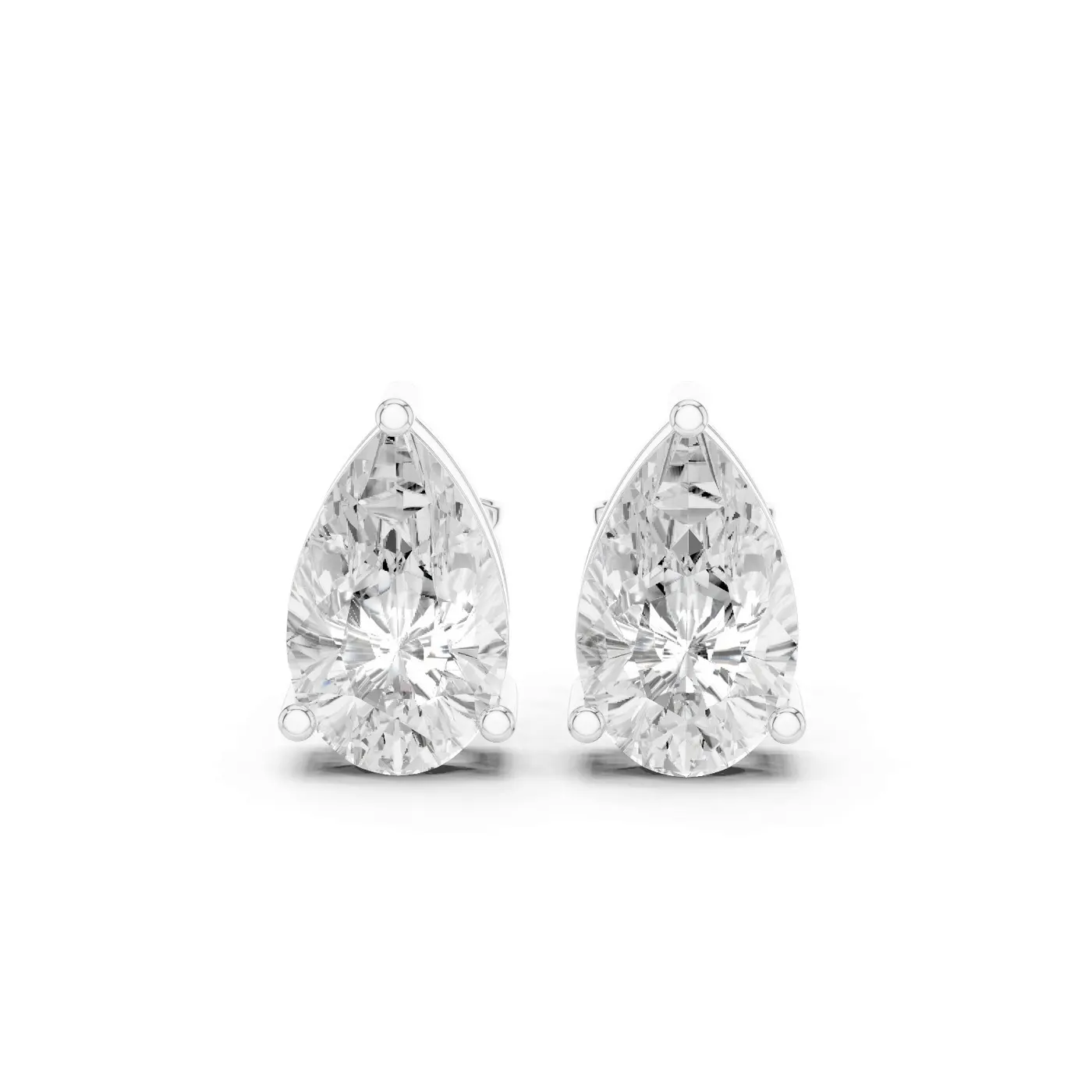 Boucles d'oreilles Puces Dahlia 3,25 ct en or blanc 18 carats, diamant poire, vue 1