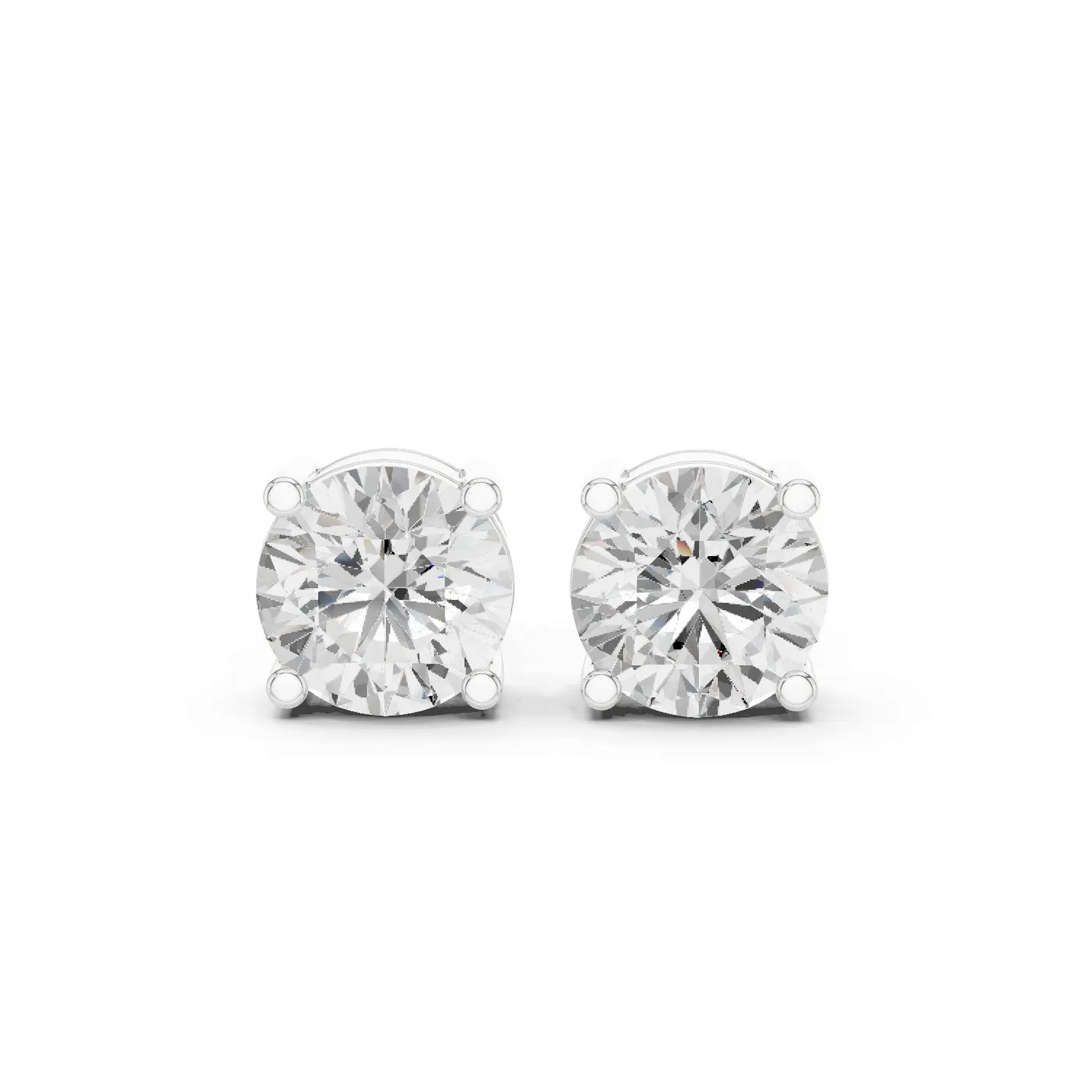 Boucles d'oreilles Puces Marguerite 1,25 ct en or blanc 18 carats, diamant rond, vue 1