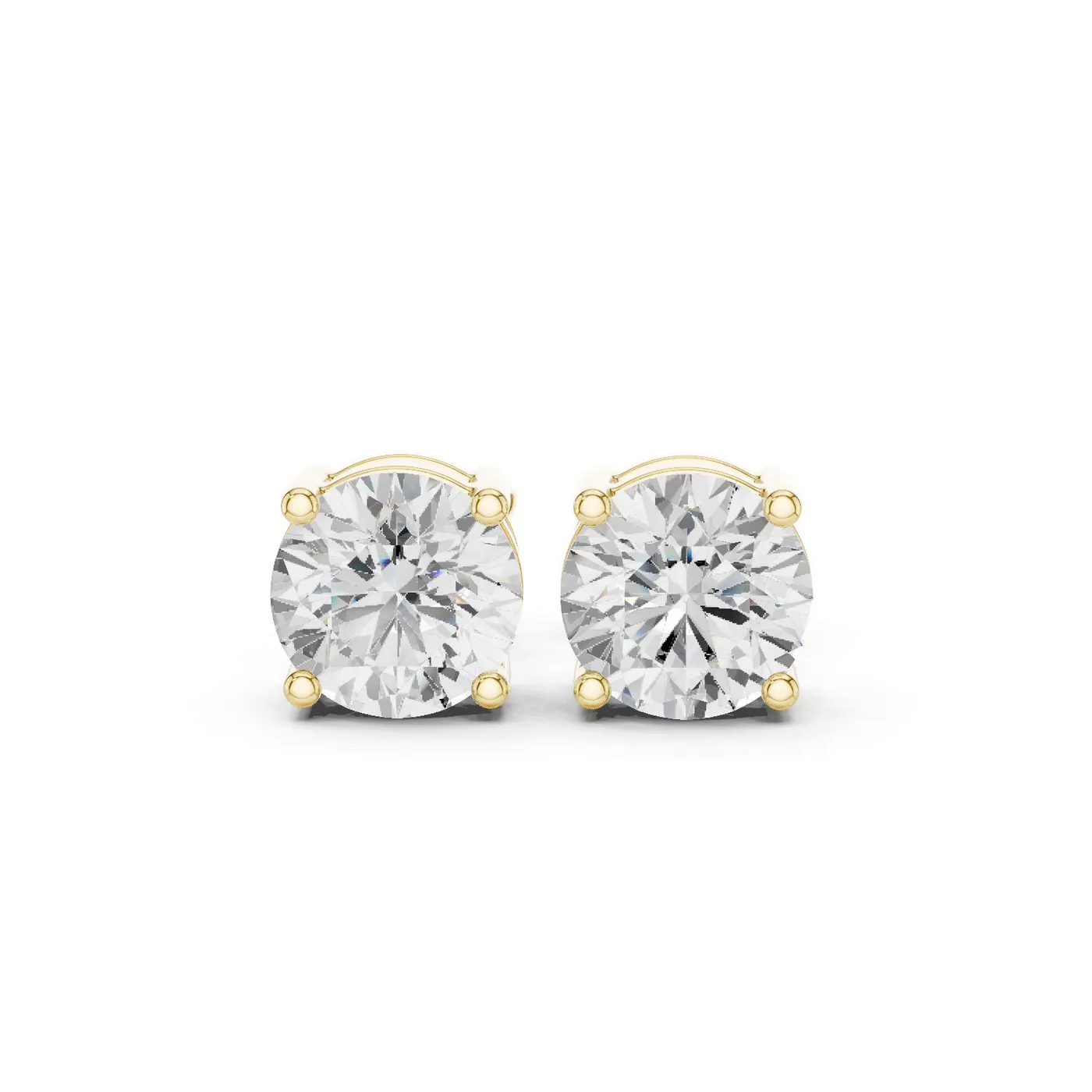 Boucles d'oreilles Puces Marguerite 0,50 ct en or jaune 18 carats, diamant rond, vue 1